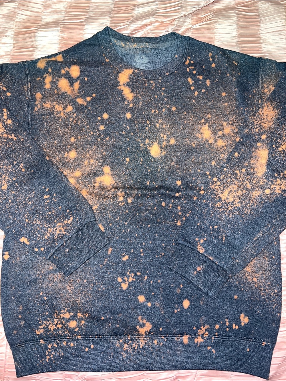 Fruit of the Loom Navy Crewneck with Orange Splatter